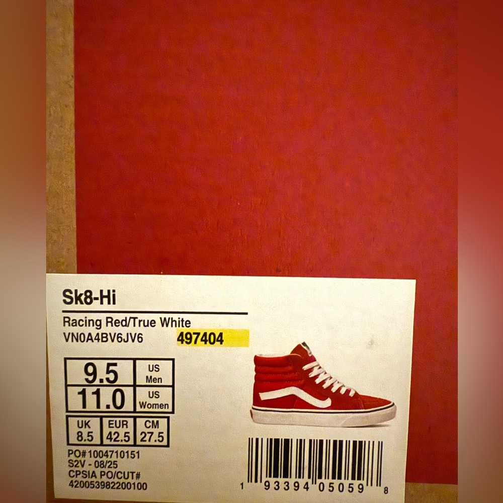 Vans Sk8-Hi Racing Red - Picture 9 of 11